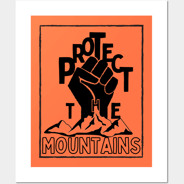 Protect the mountains White T-Shirt Dark Wall Art by High Altitude